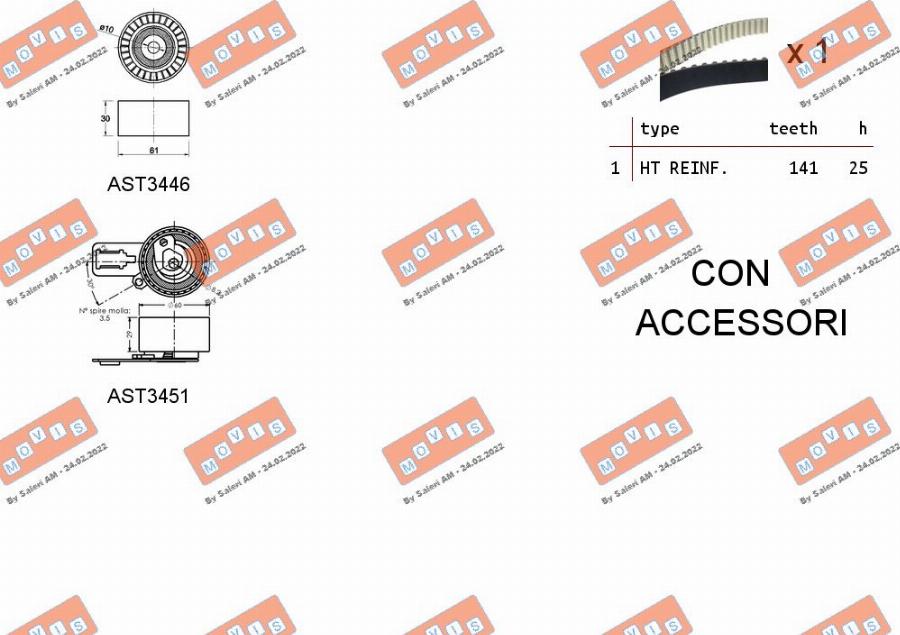 MOVIS ASTK1158 - Комплект ангренажен ремък vvparts.bg