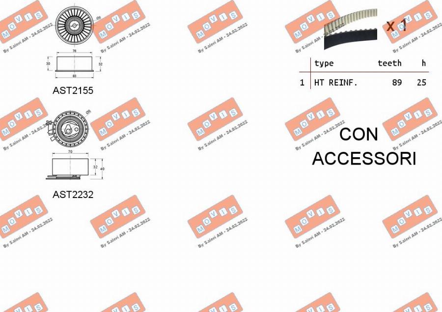 MOVIS ASTK1152 - Комплект ангренажен ремък vvparts.bg