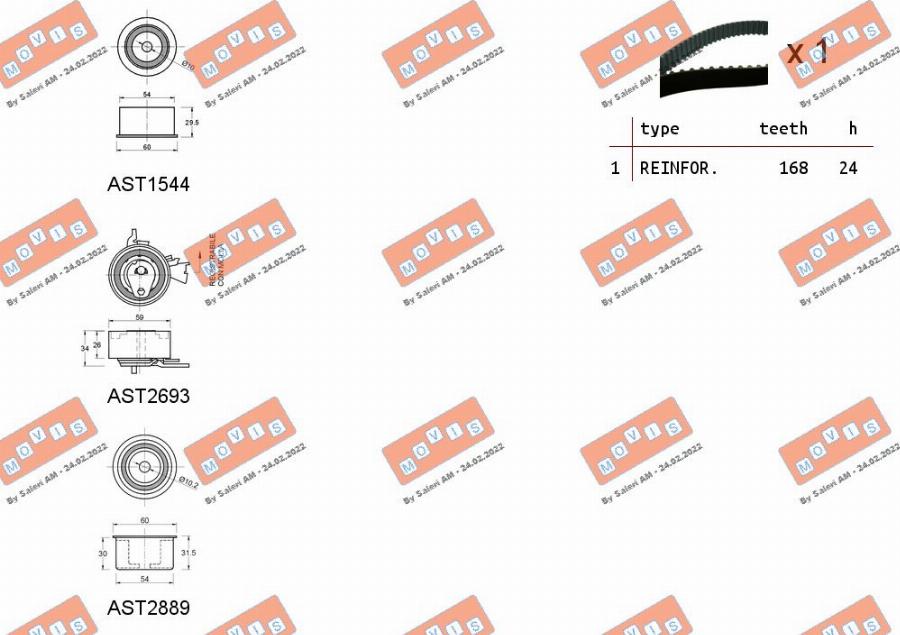 MOVIS ASTK1108 - Комплект ангренажен ремък vvparts.bg