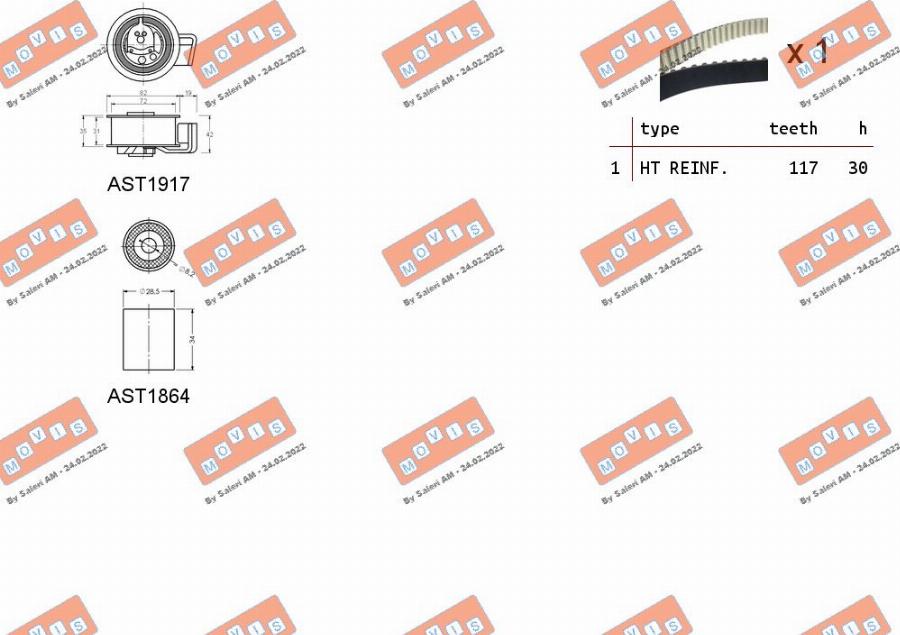 MOVIS ASTK1132 - Комплект ангренажен ремък vvparts.bg