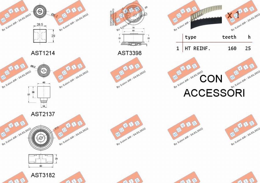 MOVIS ASTK1123 - Комплект ангренажен ремък vvparts.bg