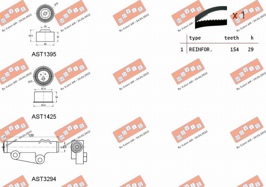 MOVIS ASTK1253 - Комплект ангренажен ремък vvparts.bg