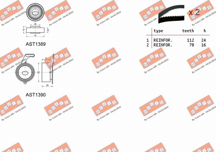 MOVIS ASTK1206 - Комплект ангренажен ремък vvparts.bg