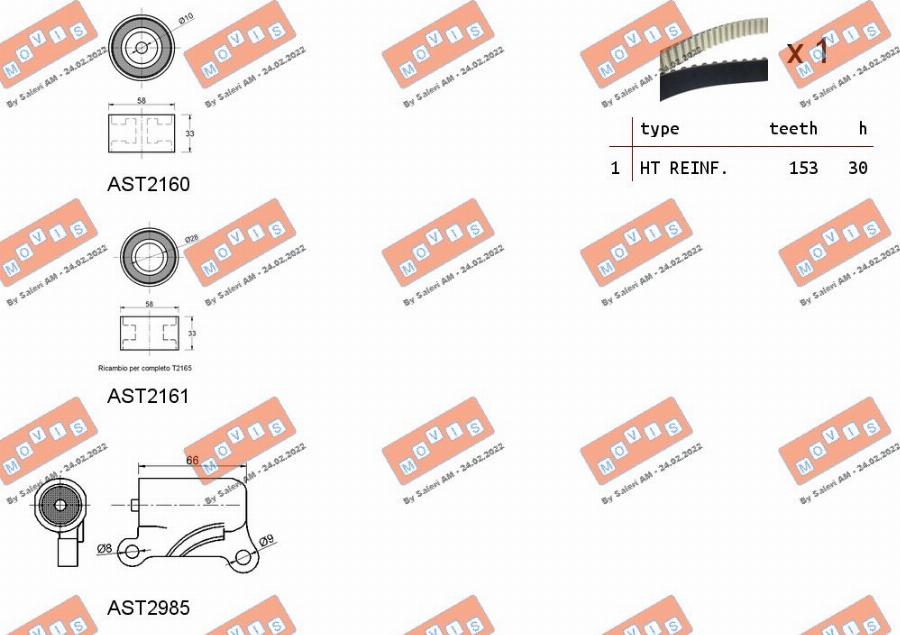 MOVIS ASTK1214 - Комплект ангренажен ремък vvparts.bg