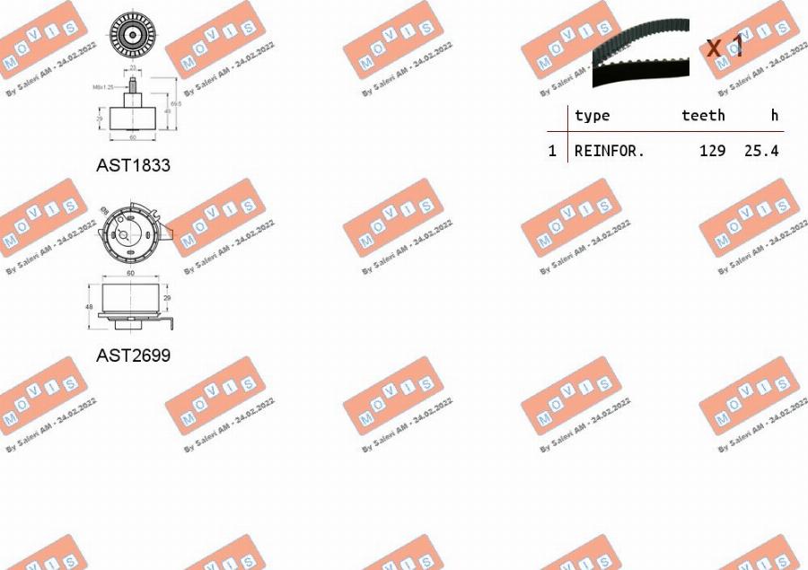 MOVIS ASTK1210 - Комплект ангренажен ремък vvparts.bg