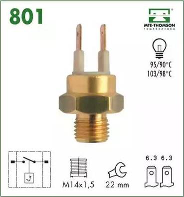 MTE-Thomson 801 - Термошалтер, вентилатор на радиатора vvparts.bg