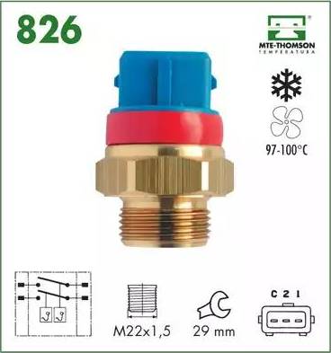 MTE-Thomson 826 - Термошалтер, вентилатор на радиатора vvparts.bg