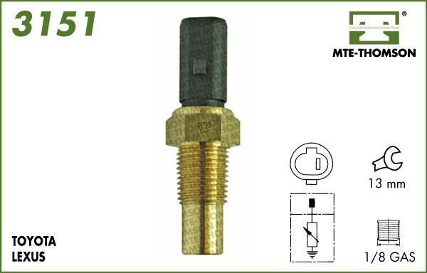 MTE-Thomson 3151 - Датчик, температура на охладителната течност vvparts.bg