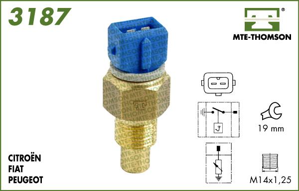 MTE-Thomson 3187 - Датчик, температура на охладителната течност vvparts.bg