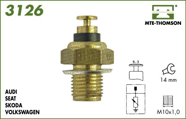 MTE-Thomson 3126 - Датчик, температура на охладителната течност vvparts.bg