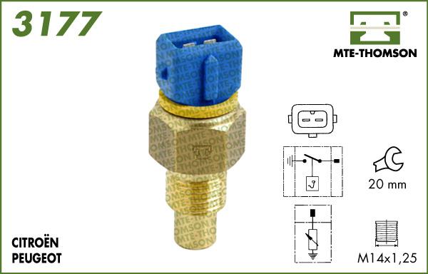 MTE-Thomson 3177 - Датчик, температура на охладителната течност vvparts.bg