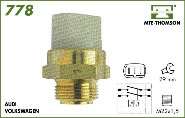 MTE-Thomson 778.95/102 - Термошалтер, вентилатор на радиатора vvparts.bg