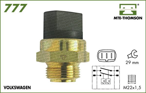 MTE-Thomson 777.95/102 - Термошалтер, вентилатор на радиатора vvparts.bg