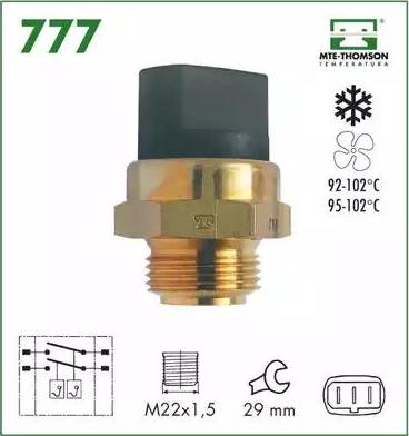 MTE-Thomson 777 - Термошалтер, вентилатор на радиатора vvparts.bg