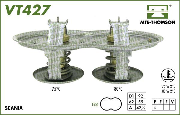 MTE-Thomson VT427.75/80 - Термостат, охладителна течност vvparts.bg