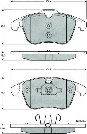 MTR MT496 - Комплект спирачно феродо, дискови спирачки vvparts.bg