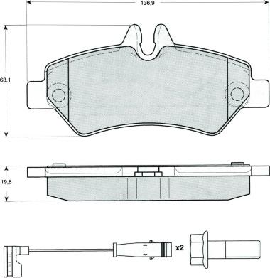 MTR MT493 - Комплект спирачно феродо, дискови спирачки vvparts.bg