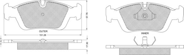 MTR MT445 - Комплект спирачно феродо, дискови спирачки vvparts.bg