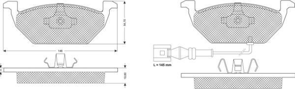 MTR MT446 - Комплект спирачно феродо, дискови спирачки vvparts.bg