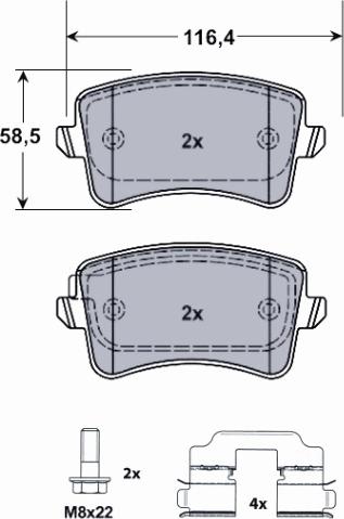 MTR MT450 - Комплект спирачно феродо, дискови спирачки vvparts.bg