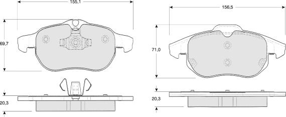 MTR MT452 - Комплект спирачно феродо, дискови спирачки vvparts.bg