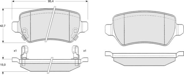 MTR MT464 - Комплект спирачно феродо, дискови спирачки vvparts.bg