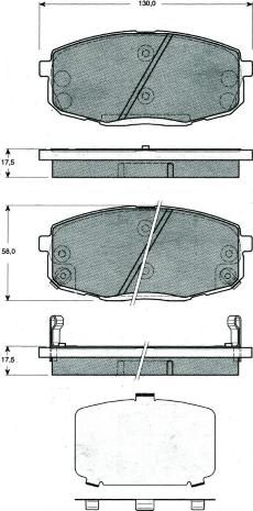 MTR MT466 - Комплект спирачно феродо, дискови спирачки vvparts.bg