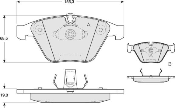 MTR MT468 - Комплект спирачно феродо, дискови спирачки vvparts.bg