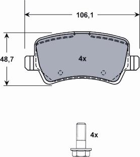 MTR MT476 - Комплект спирачно феродо, дискови спирачки vvparts.bg