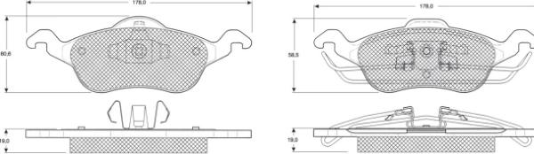 MTR MT549 - Комплект спирачно феродо, дискови спирачки vvparts.bg