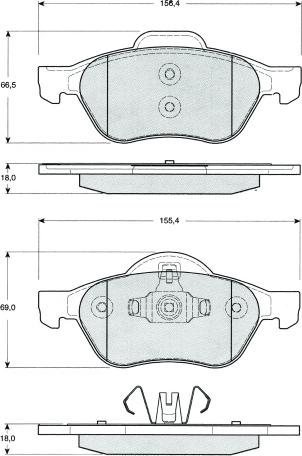 MTR MT511 - Комплект спирачно феродо, дискови спирачки vvparts.bg