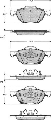 MTR MT539 - Комплект спирачно феродо, дискови спирачки vvparts.bg