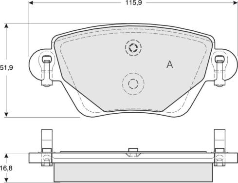 MTR MT632 - Комплект спирачно феродо, дискови спирачки vvparts.bg