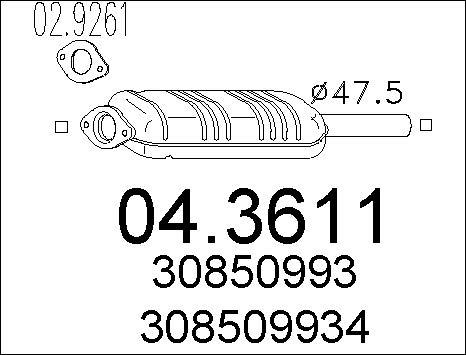 MTS 04.3611 - Катализатор vvparts.bg