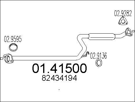 MTS 01.41500 - Изпускателна тръба vvparts.bg