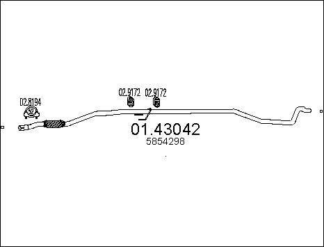 MTS 01.43042 - Изпускателна тръба vvparts.bg