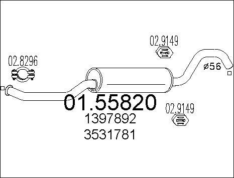 MTS 01.55820 - Средно гърне vvparts.bg