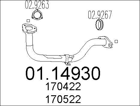 MTS 01.14930 - Изпускателна тръба vvparts.bg