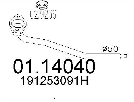 MTS 01.14040 - Изпускателна тръба vvparts.bg