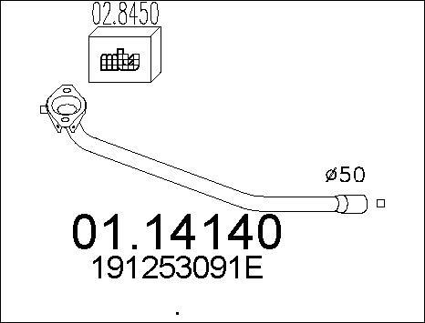MTS 01.14140 - Изпускателна тръба vvparts.bg