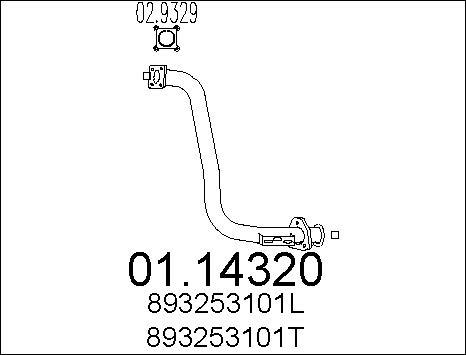 MTS 01.14320 - Изпускателна тръба vvparts.bg
