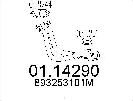 MTS 01.14290 - Изпускателна тръба vvparts.bg