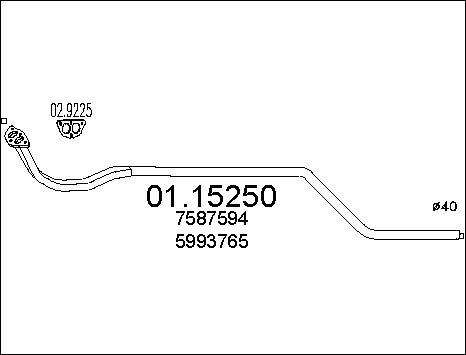 MTS 01.15250 - Изпускателна тръба vvparts.bg