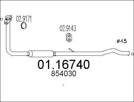 MTS 01.16740 - Изпускателна тръба vvparts.bg