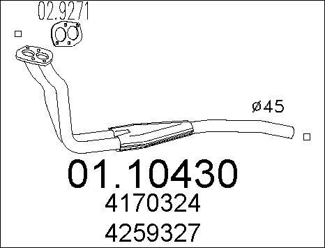 MTS 01.10430 - Изпускателна тръба vvparts.bg