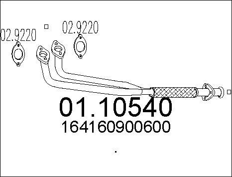 MTS 01.10540 - Изпускателна тръба vvparts.bg