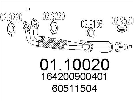 MTS 01.10020 - Изпускателна тръба vvparts.bg