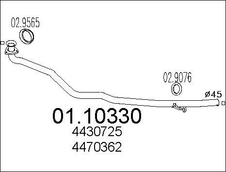 MTS 01.10330 - Изпускателна тръба vvparts.bg