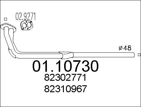 MTS 01.10730 - Изпускателна тръба vvparts.bg