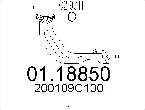 MTS 01.18850 - Изпускателна тръба vvparts.bg